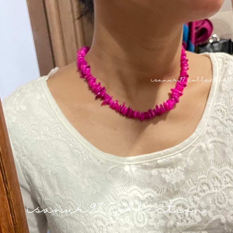 ISANUR97 | Kalung Beads Mutiara Choker Bead Mutiara Baru Kalung Batu