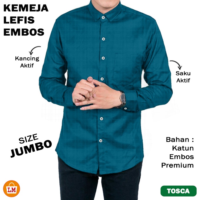 HARGA PROMO // Kemeja Pria Lengan Panjang Terbaru // Kemaja Lefis Emboss Bahan Embos Premium LMS 26940 26942 TERMURAH TERLARIS