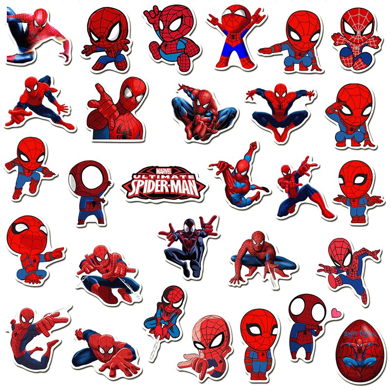 35 Marvel hero superman stickers Spiderman graffiti waterproof skateboard stickers personalized luggage graffiti stickers