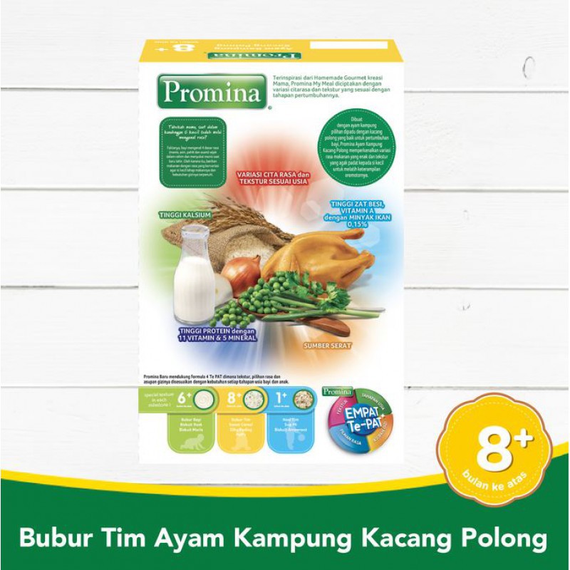 Promina Bubur Tim Ayam Kampung Kacang Polong 8m+ - 100gr