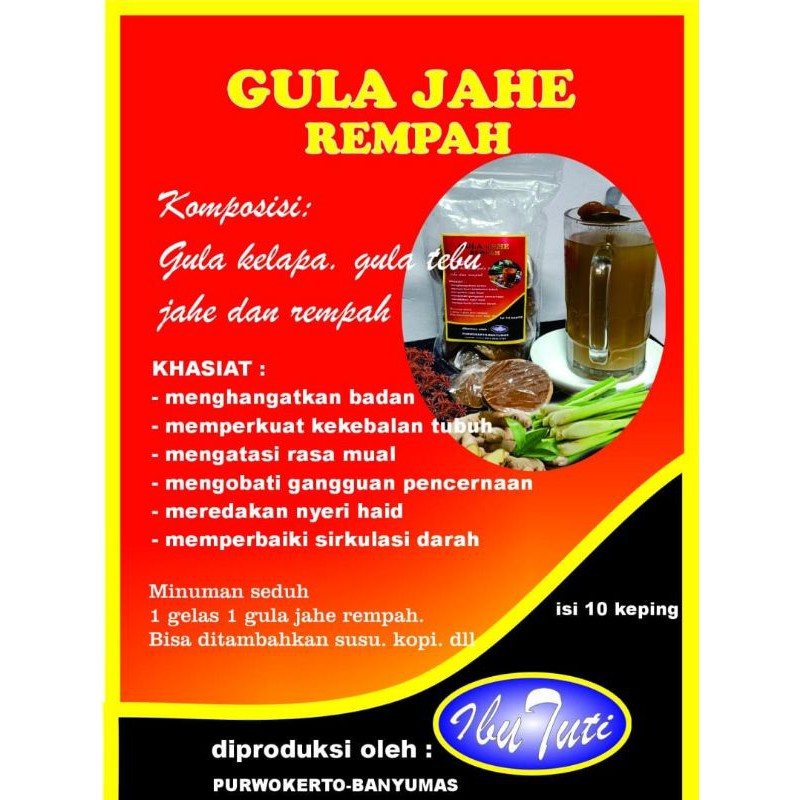 

Wedang Gula Jahe Rempah 100% Bahan Asli Tanpa Pengawet