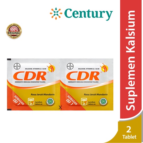 CDR Suplemen Kalsium Rasa Jeruk Mandarin 1 Strip / Suplemen Vitamin C / Vitamin Kalsium / Suplemen K