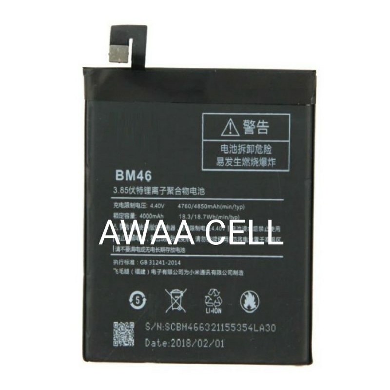 BATERE BATERAI BATTERY BATRE XIAOMI REDMI NOTE 3 PRO REDMI NOTE 3 XIAOMI NOTE 3 PRO BM46 BM 46 ORI