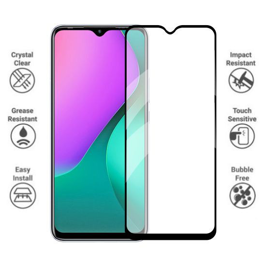 H8 Tempered Glass 9D Infinix Hot 10 Play Tempered Glass Full Layar Full Cover Full Glue