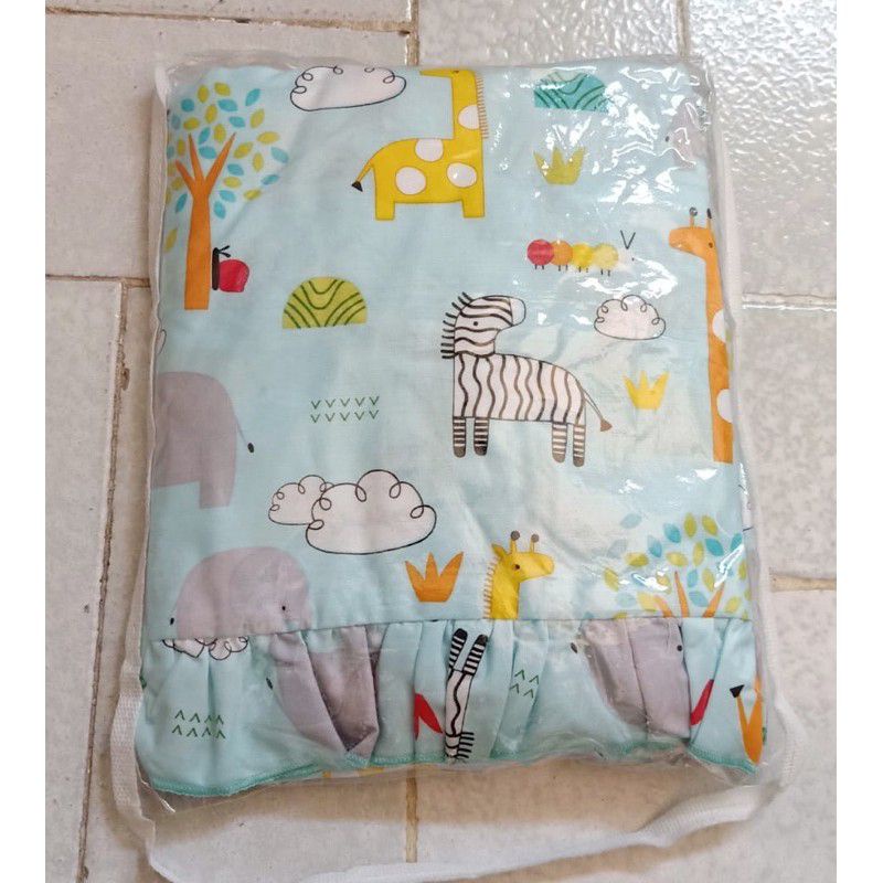 Sprei sarung bantal guling set bayi karet samping katun halus motif kartun