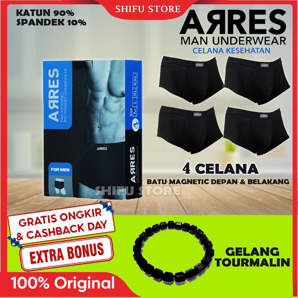PROMO!! 4 Celana - Zeddo Arres Man Underwear Anti Prostat dan Bau