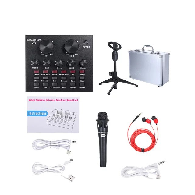 [WAE] PAKET SOUND CARD V8 BLUETOOTH + MIC AND HANDSFREE PACK KOPER