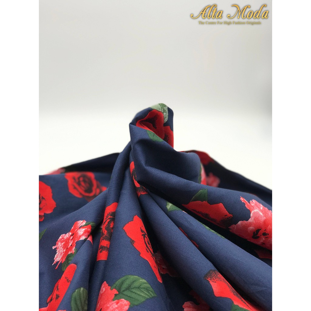 

Alta Moda Katun Motif Fancy Rose - Navy Kain Premium (1M)