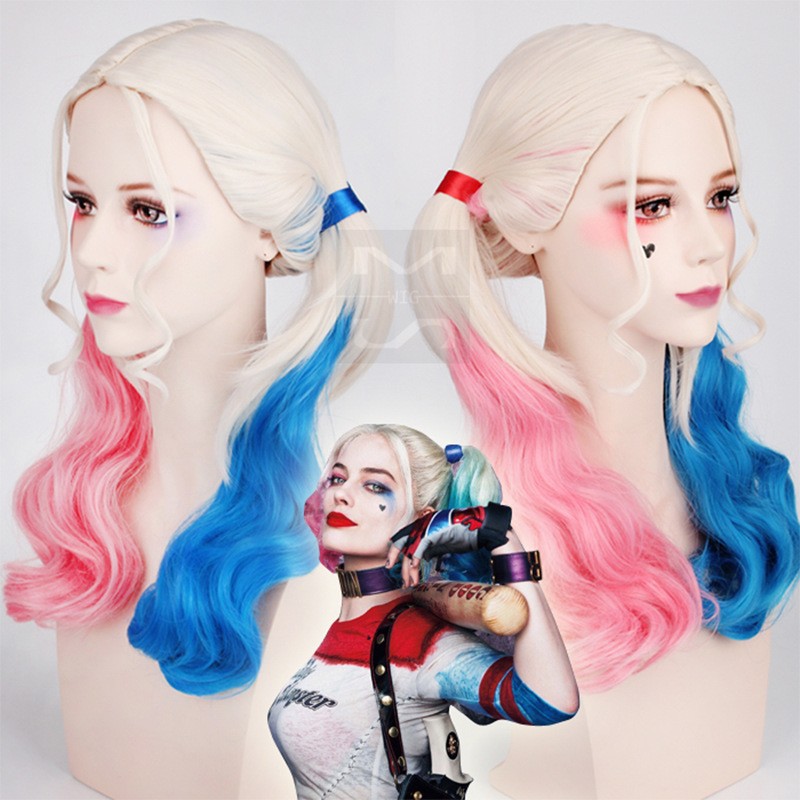 LOL-105 wig daily lolita rambut palsu cosplay harley quinn