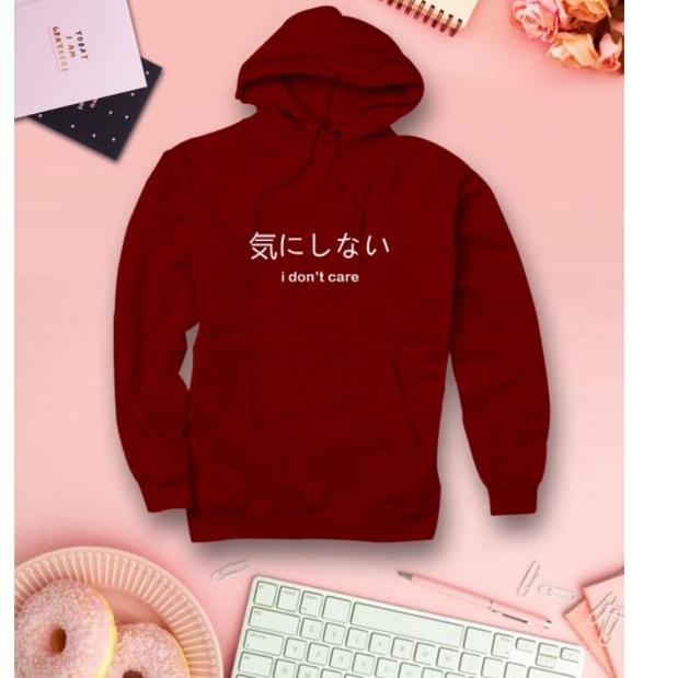 Sweater Hoodie Unisex/I DON'T CARE/Remaja &. Dewasa/Lengan Panjang/Varian ukuran –PWG.21Jl22ғ