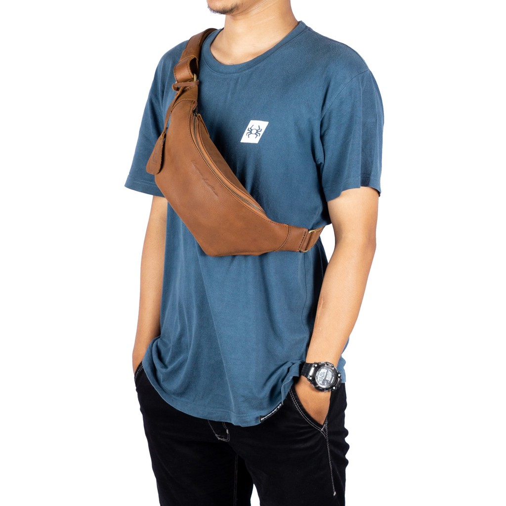 Kenes Leather Tas Pinggang Waist Bag Kulit Asli Premium KENAN LARGE Pullup