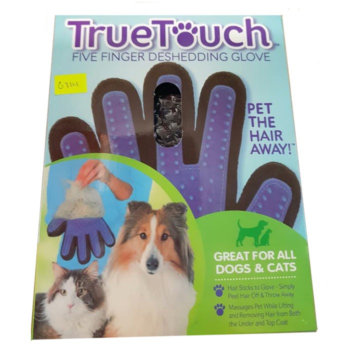 True Touch - Sarung Tangan Pemijat Perapi Bulu Hewan Anjing Kucing