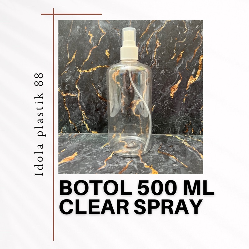 Botol Spray 500ml Clear Neck 24 ( min 5 pc grosir min 10pc )
