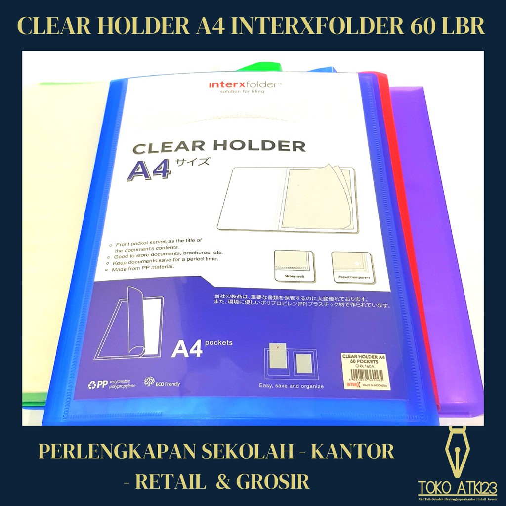 Map Clear Holder / Document Keeper A4 Merk InterXFolder Isi 60