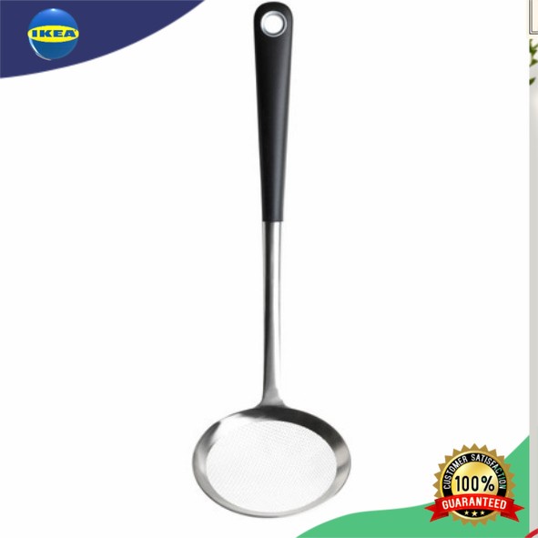 Sendok masak Saringan Gorengan Besi Anti Karat Alat Dapur Serbaguna ORI 34cm_Hitam