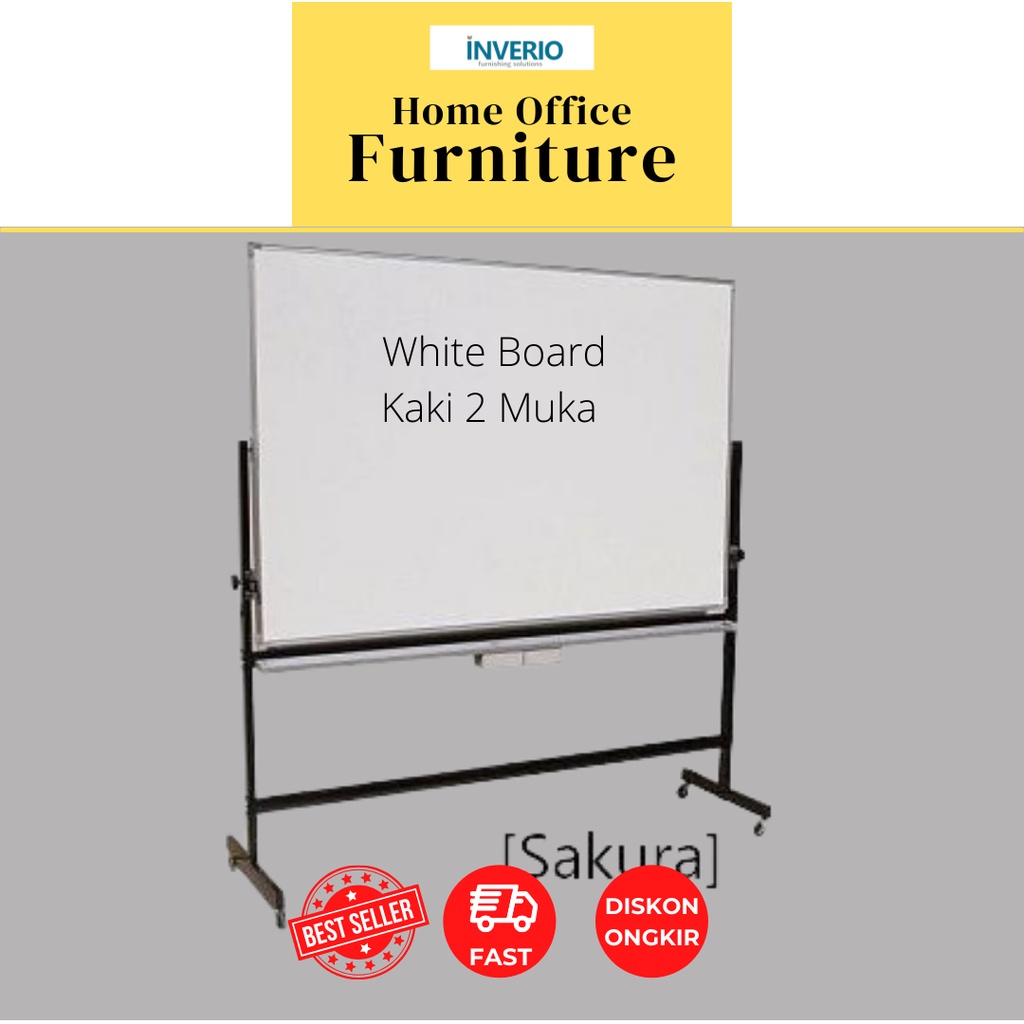 

White board Model Standar 2 Muka ukuran 90x120