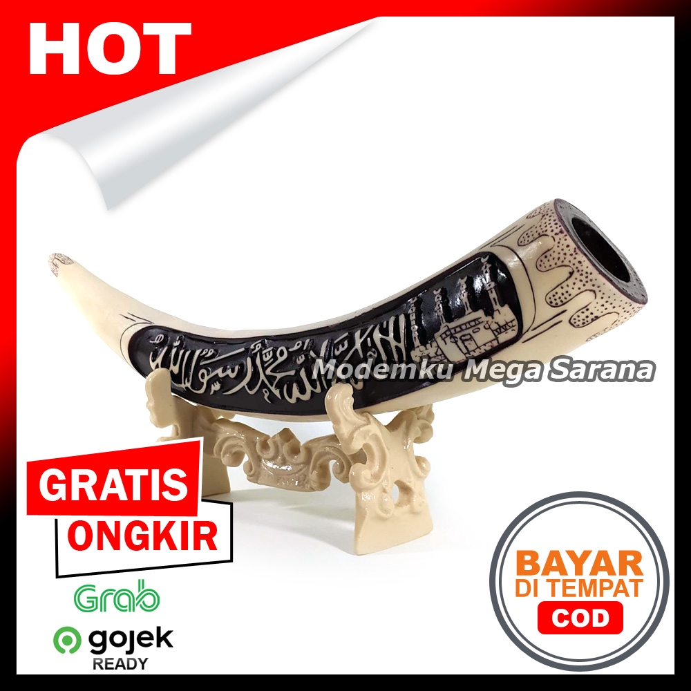 Pajangan Replika Taring Gading Gajah Kalimat Tauhid Laa ilaaha illallah