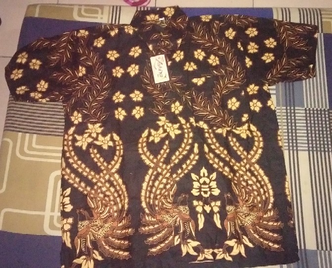Bswart Batik Hrb026 Kenongo Hem Pendek Padi Pekalongan M L Xl Xxl  Batik Pria Murah Modern L