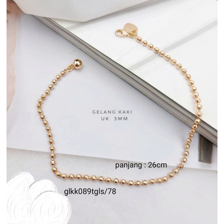 Gelang Kaki Wanita  Xuping Asli model biji lada lapis mas