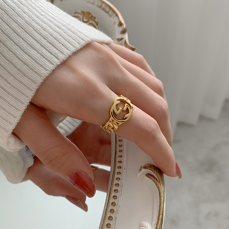 Letter Open Ring Accessories Retro Fashion All-match Korean