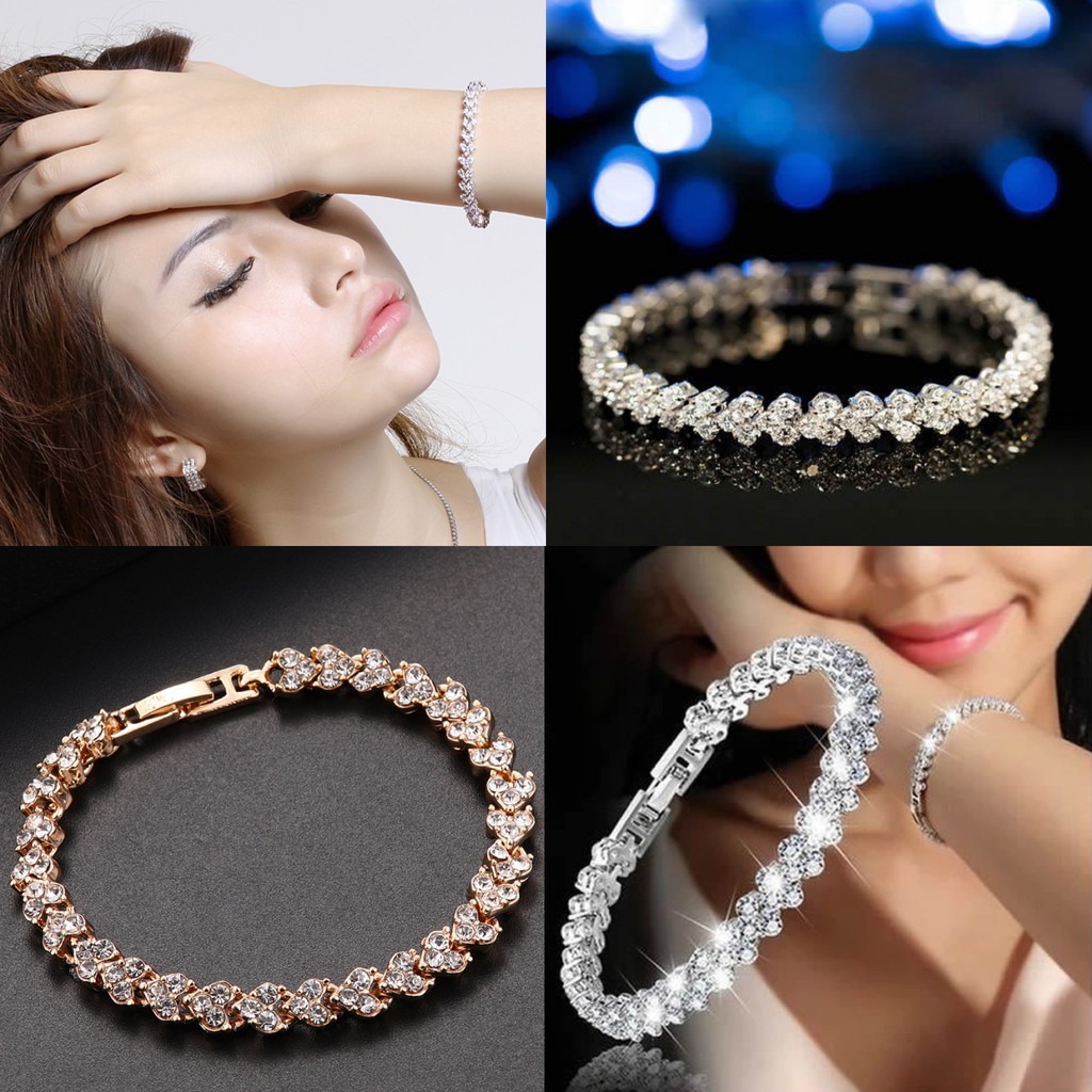  Gelang  Tangan Desain Sederhana Gelang  Kristal Mulia Wanita 