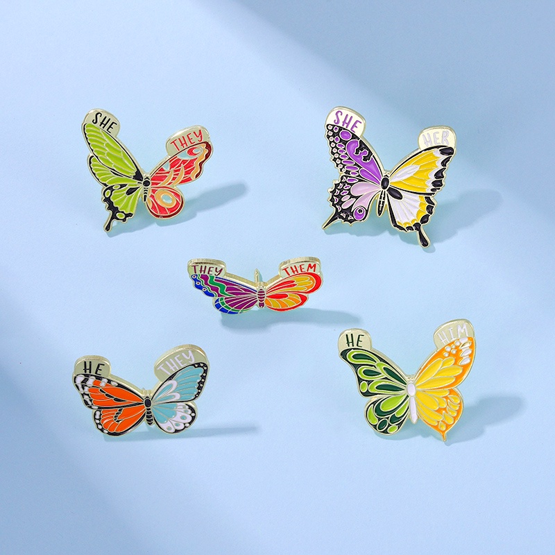 Bros Pin Model Butterfly Warna-Warni Untuk Aksesoris Pakaian