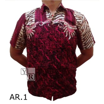 Kemeja/Hem Batik Cap Halus Murah Cowok/Pria Lengan Pendek