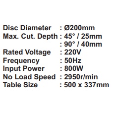 Table Saw 8&quot; MJ 10200-45 WIPRO / Mesin Gergaji Table Saw Size 8 Inch WIPRO MJ10200 45 - WIPRO MJ 10200-45 8 Inch