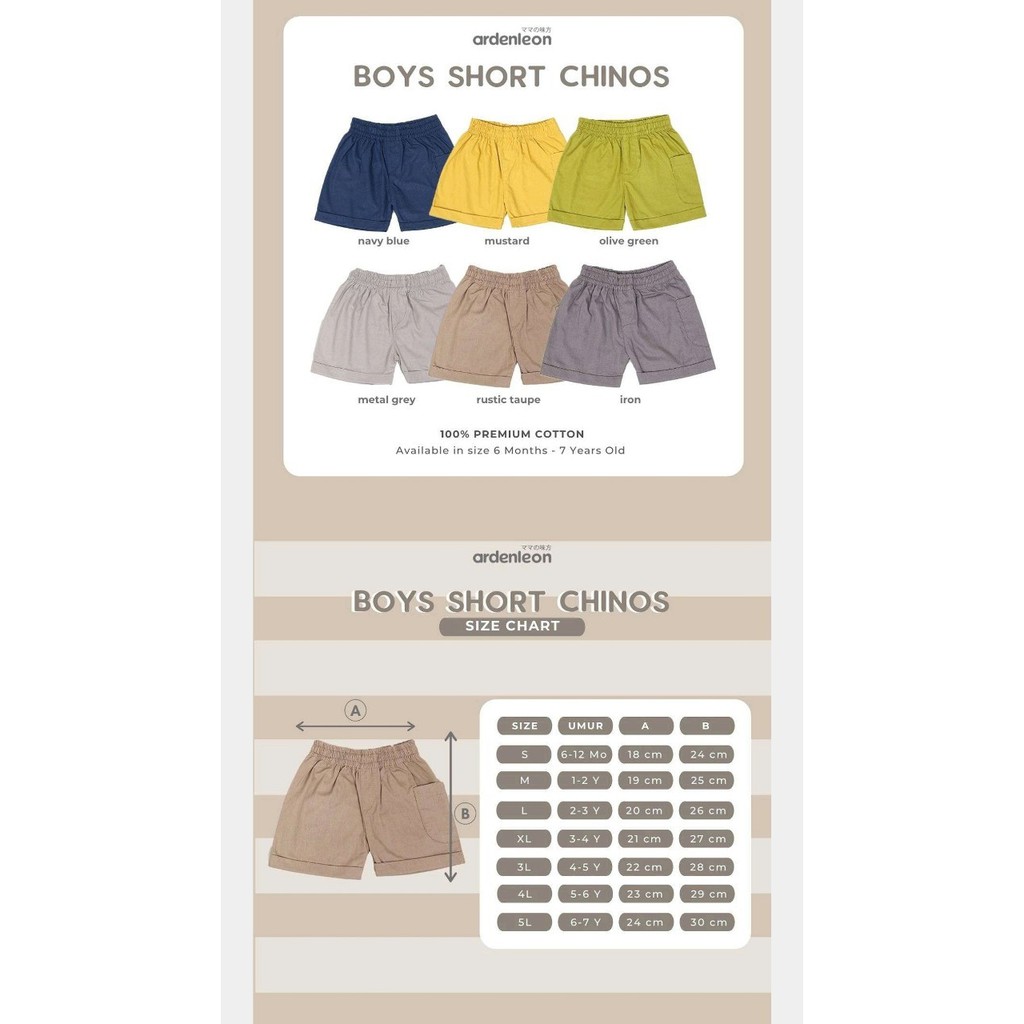 Ardenleon Boys Short Chinos / Celana Pendek Anak