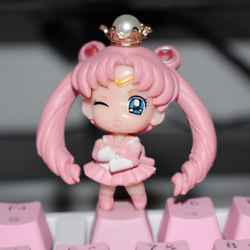 Keycap Keyboard Mekanik Desain Sailor Moon Cat Claw Bentuk Persegi R4 Warna Pink