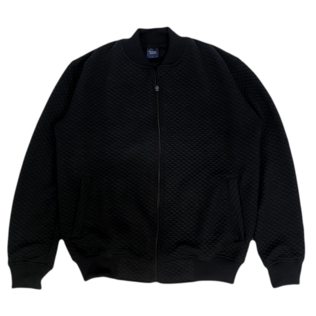 jacket Comfy Black | Cotton Kenari |sweater Fleece Hitam