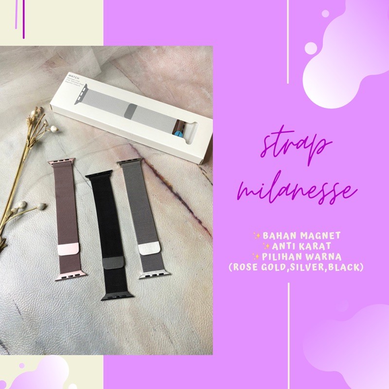 STRAP MILANESE LOOP MAGNET IWATCH,SMARTWATCH DAN IWO 38/40MM 42/44MM