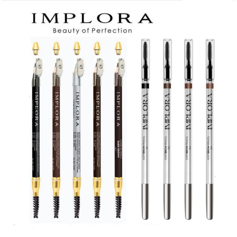 Pensil Alis IMPLORA original coklat dan hitam