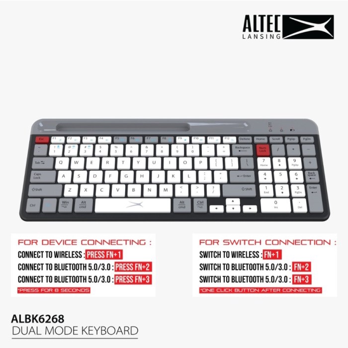 Altec Lansing  Keyboard Wireless/Bluetooth Dual Mode Wireless/Bluetooth ALBK6268