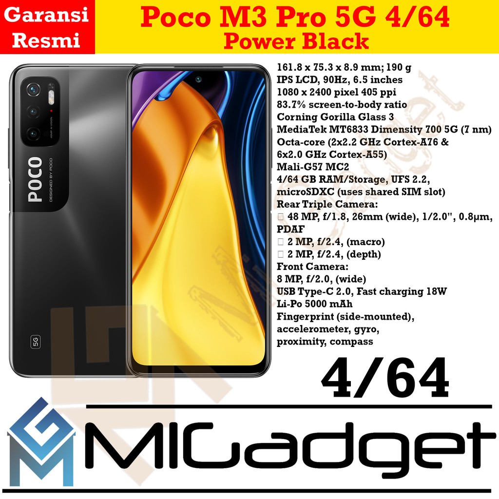 Poco M3 Pro 5G M 3 Pro 5G 4/64 Garansi Resmi