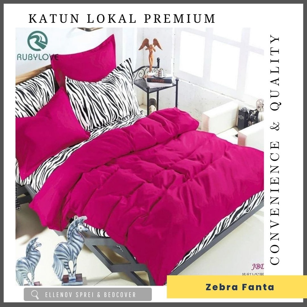 ellenov bedcover set bahan katun cvc lokal premium motif zebra fanta sprei badcover polos 180x200 16