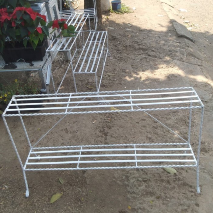 Rak Tanaman - Rak Besi Tanaman Hias Rak Sate Panjang 100 Cm Lebar 20 Cm Tinggi 50 Cm