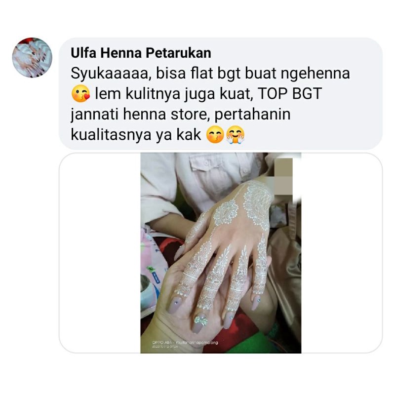 SKIN GLUE/LEM WHITE HENNA JANNATI SUPER KUAT LEM HENNA LEM KULIT LEM WATERPROOF