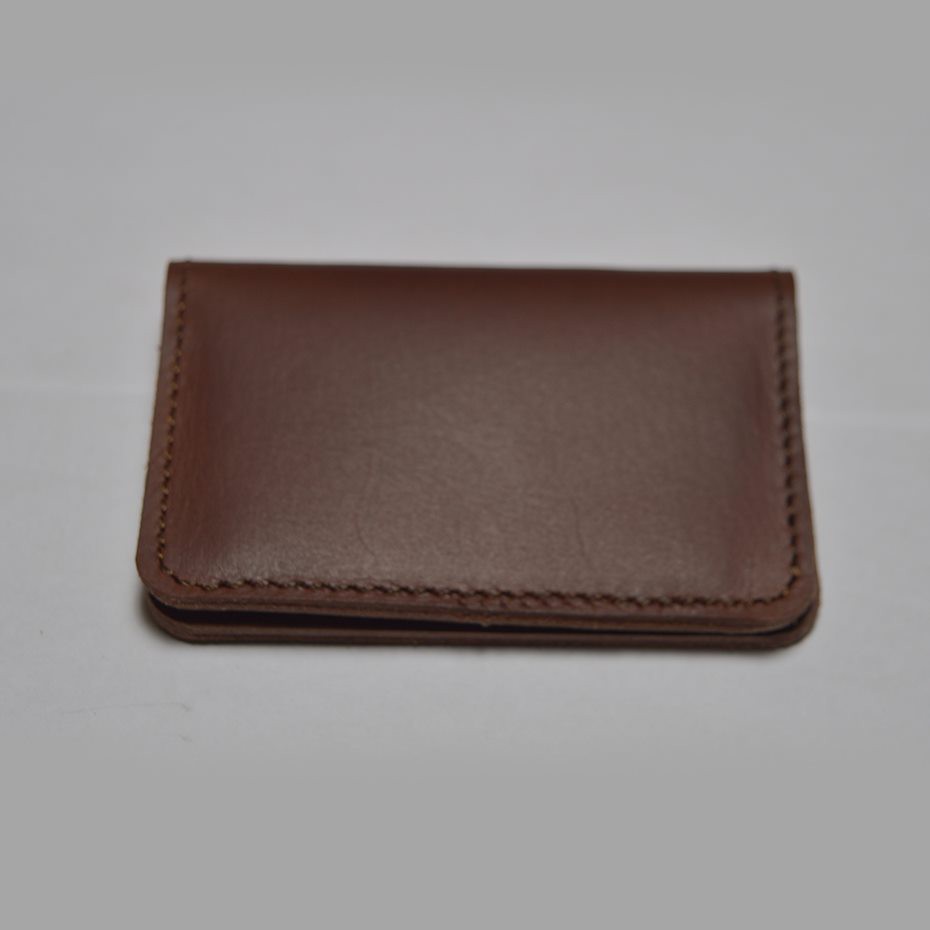 dompet kartu model lipat kulit asli - card wallet - slim wallet coklat