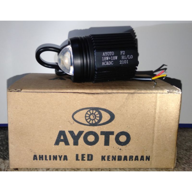 1Buah lampu tembak LED motor & mobil Ayoto 18W Hi Lo AC&DC