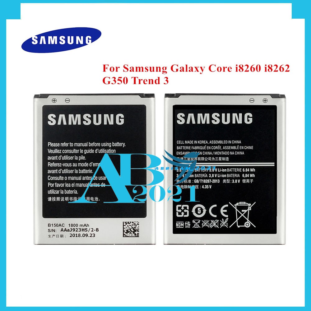 Baterai B150AE B150AC untuk Samsung Galaxy Core I8260 I8262 I8060 G3502 G3508 G3509 SM-G350 G350E 18