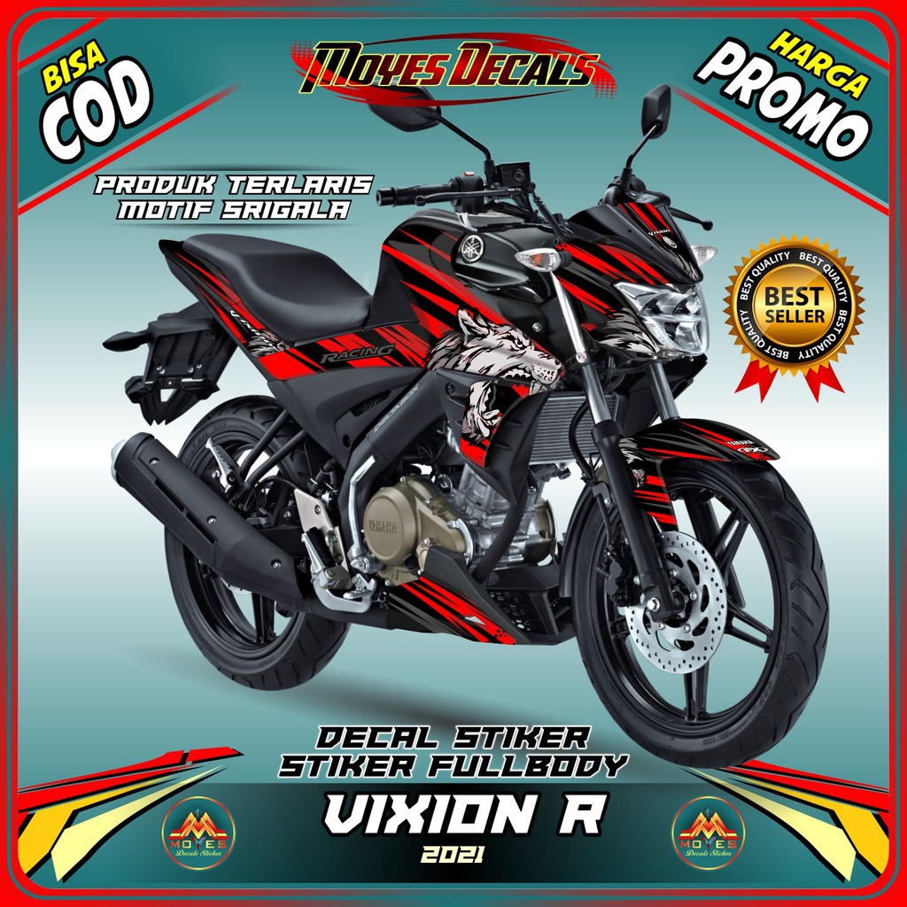 decal stiker fullbody decal vixion r 2021 motiv srigala merah