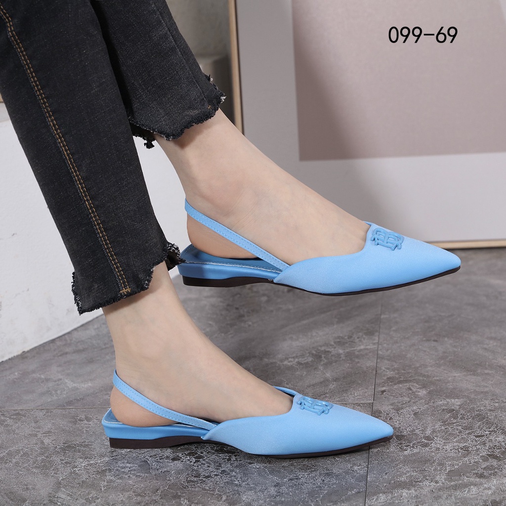 Bo Satin B-Logo Flat Shoes 099-69