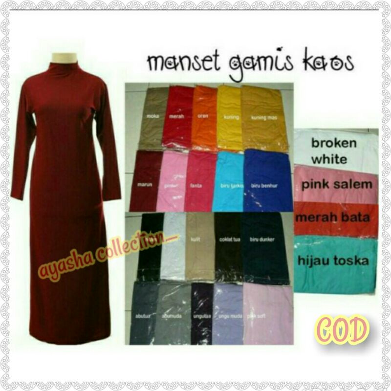 Manset Gamis Dalaman Bahan Kaos Premium Manset Gamis Lengan Panjang