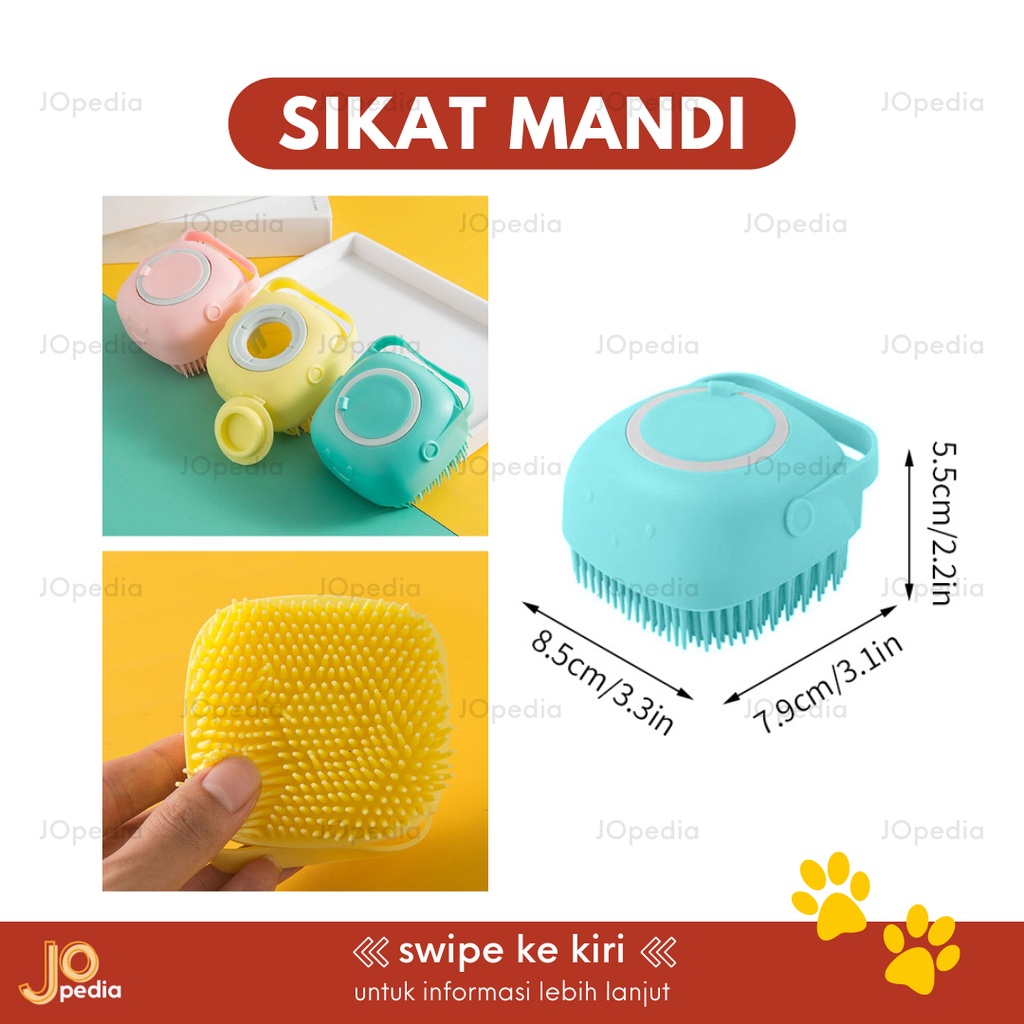 SIKAT MANDI SILIKON Kucing Anjing Sisir Bulu Hewan Grooming Bath Brush for Pet