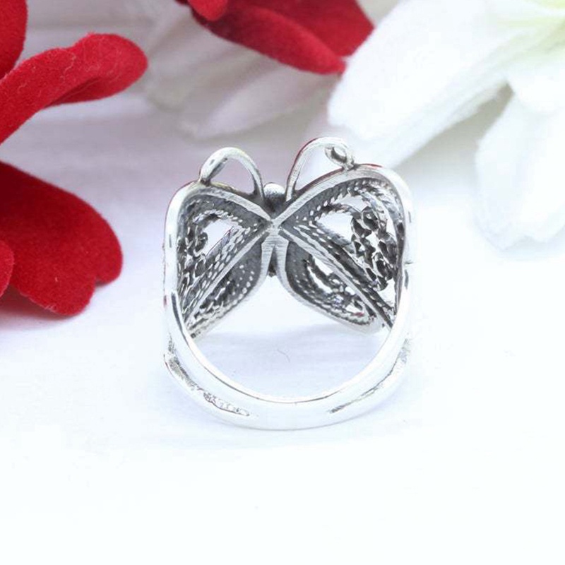 Butterfly Cincin Desain Kupu-Kupu Filigree Bahan Sterling Silver 925