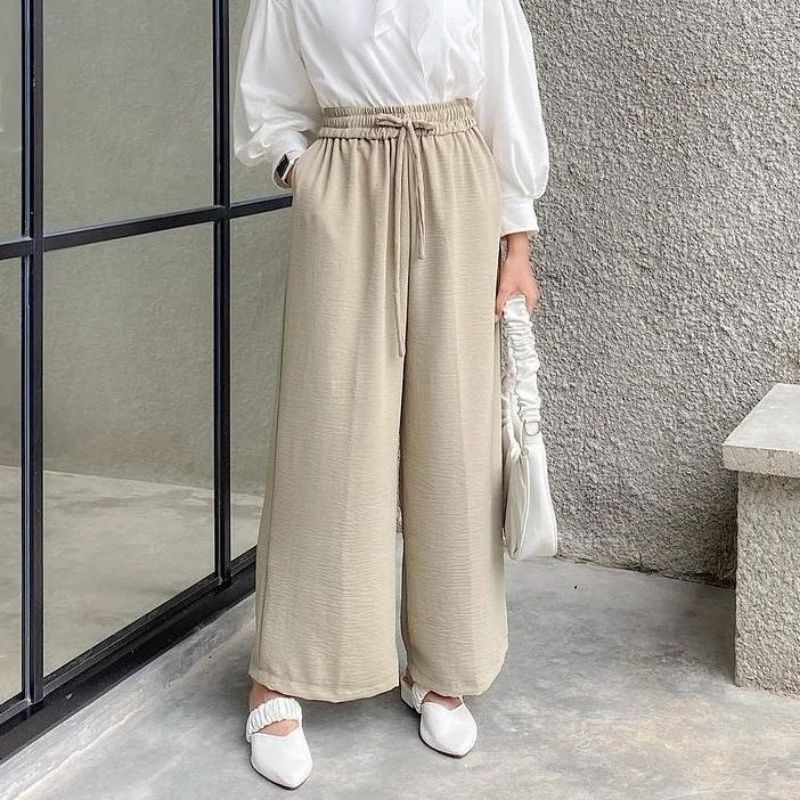 Kulot Daily Crinkle Premium | Ruby Kulot Highwaist Bahan Crinkle Airflow