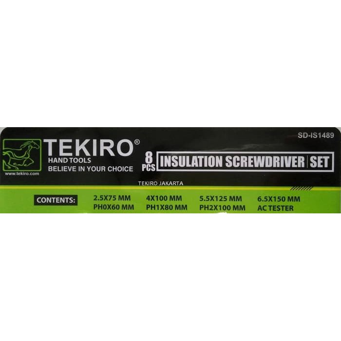 Tekiro Obeng Listrik Elektrik - Insulation Screwdriver Set 8 pcs