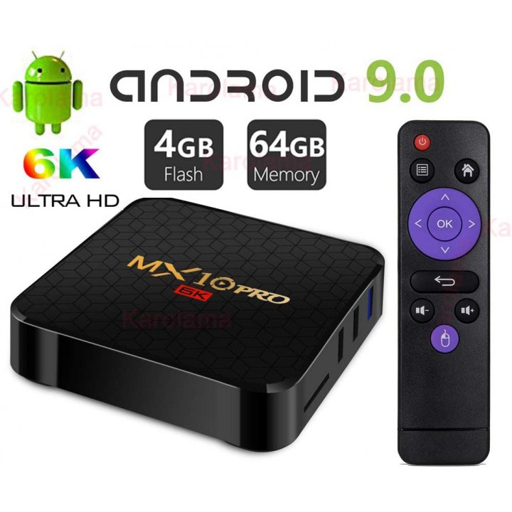 MX10 Pro Android 9.0 Smart TV Box 6K Ultra HD - RAM 4GB ROM 64GB