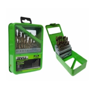 ryu mata bor set hss cobalt  19pcs  1 10mm   drill bits set 1 10 mm